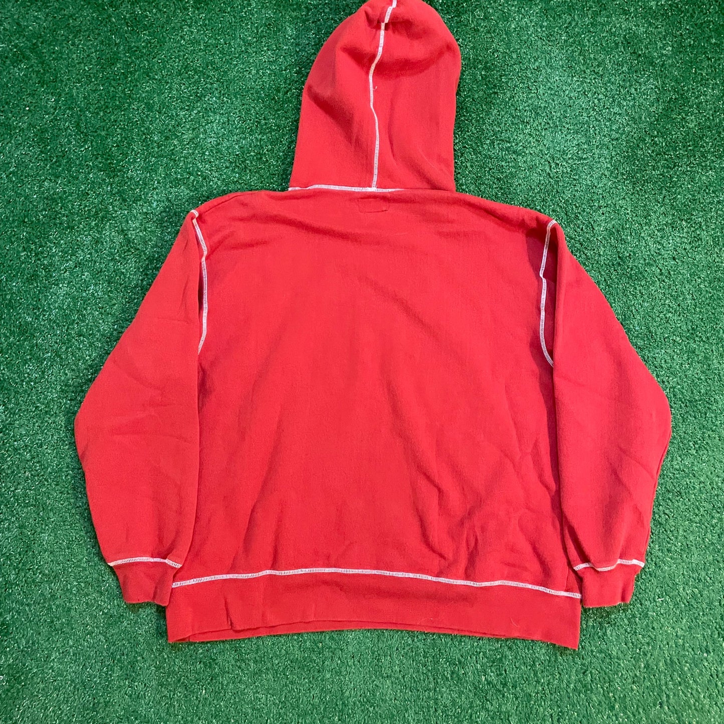 Red and White Vintage American Eagle ‘Eagle’ Print Graphic Hoodie