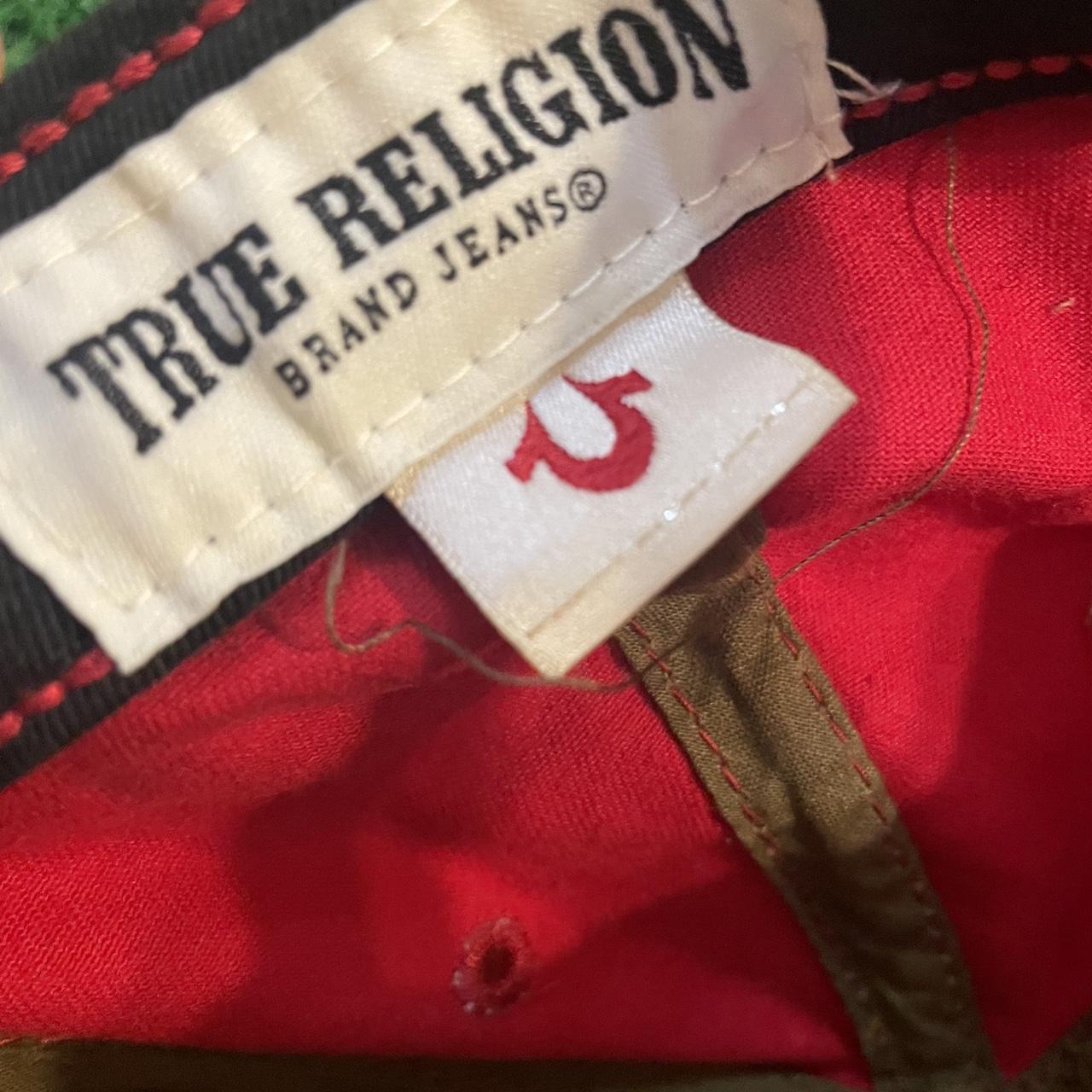 Vintage True Religion Distressed Red Snapback Hat