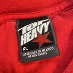 Red Long Sleeve Graphic Tee w/ Japanese Tiger and Panther Design