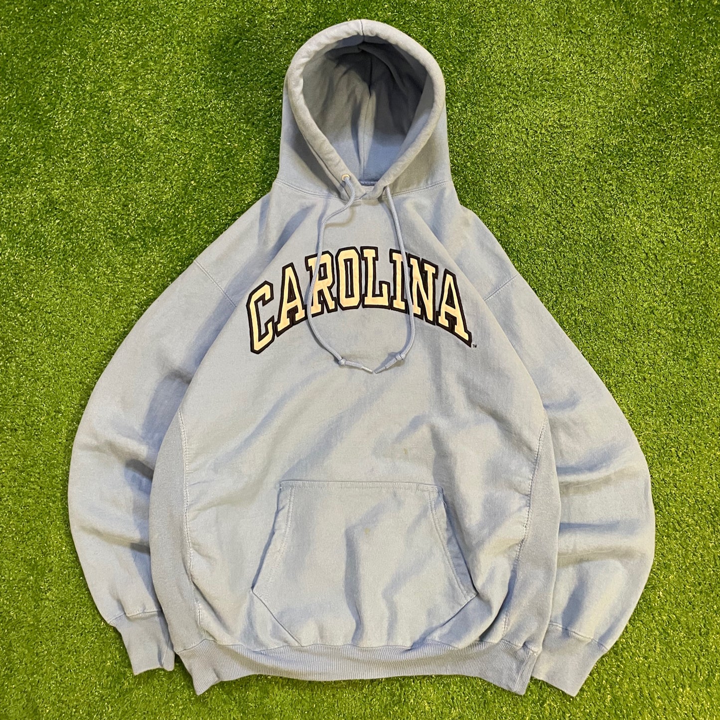 Carolina Graphic Blue Vintage Hoodie w/ Embroidered Logo