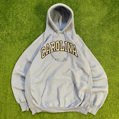 Carolina Graphic Blue Vintage Hoodie w/ Embroidered Logo