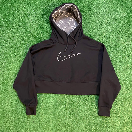 Nike Black & White Cropped Hoodie