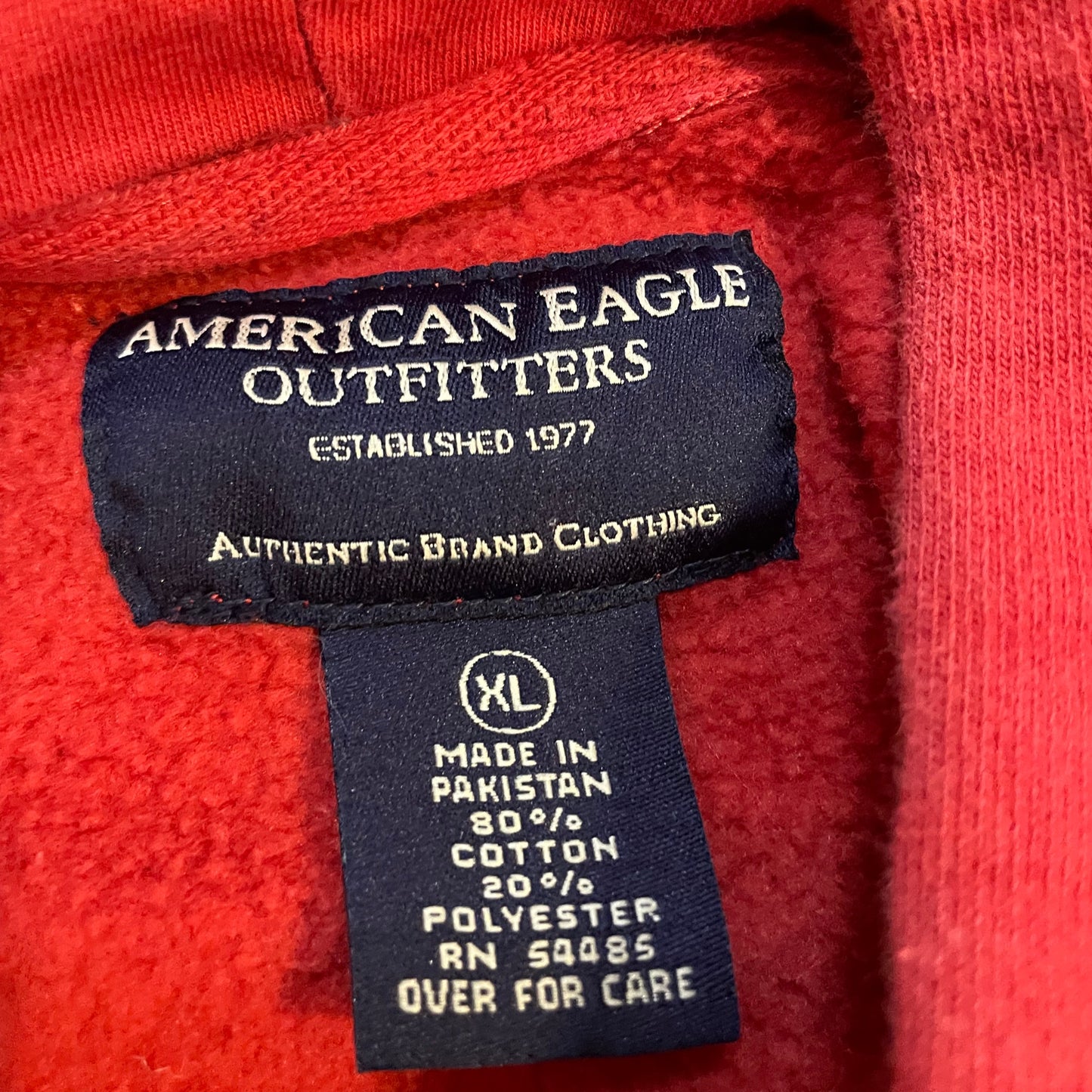 Red and White Vintage American Eagle ‘Eagle’ Print Graphic Hoodie