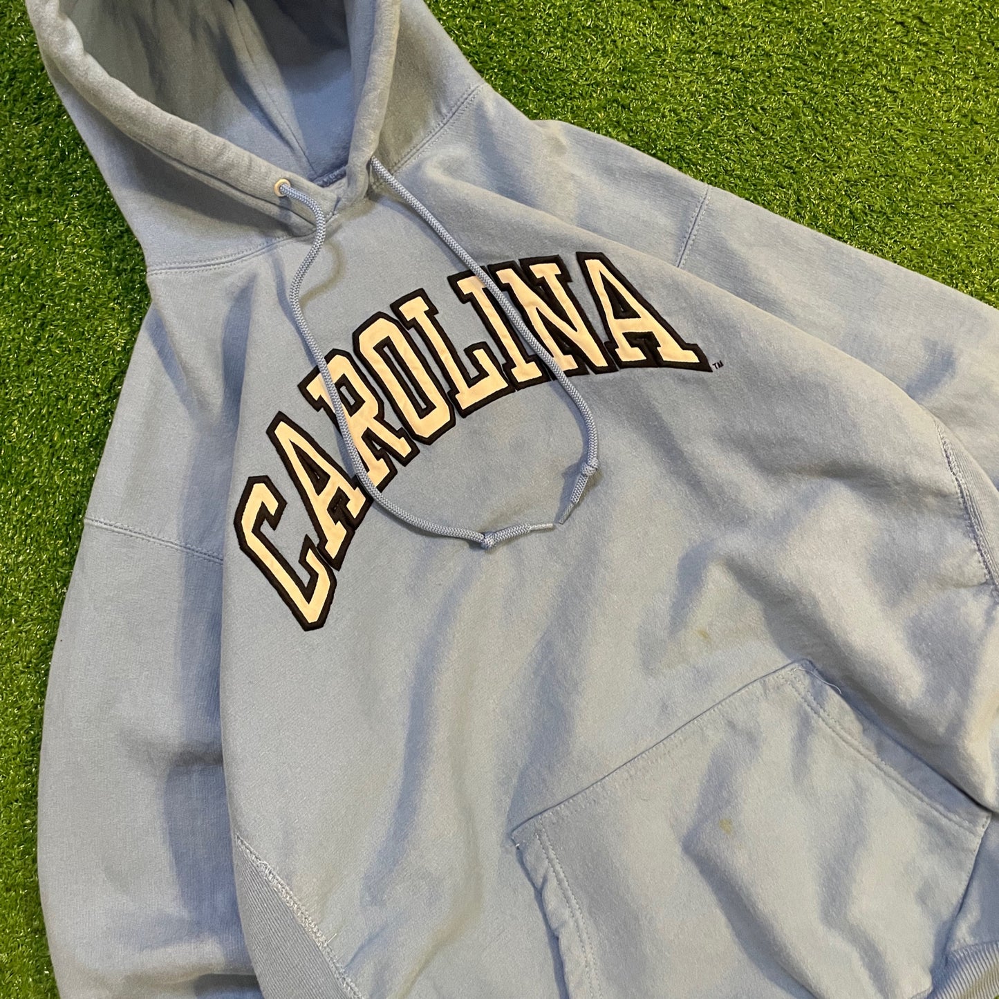 Carolina Graphic Blue Vintage Hoodie w/ Embroidered Logo