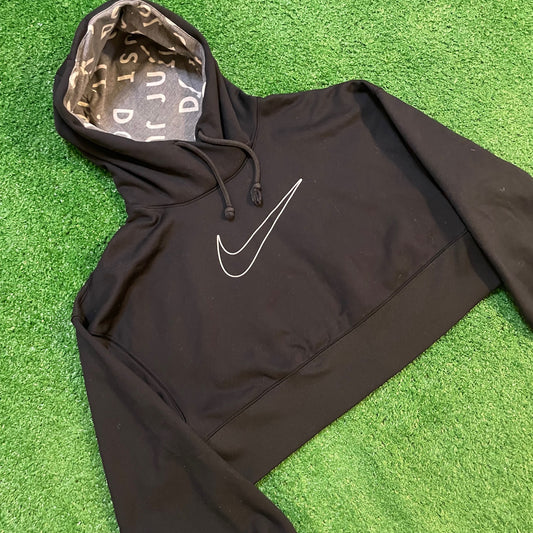 Nike Black & White Cropped Hoodie