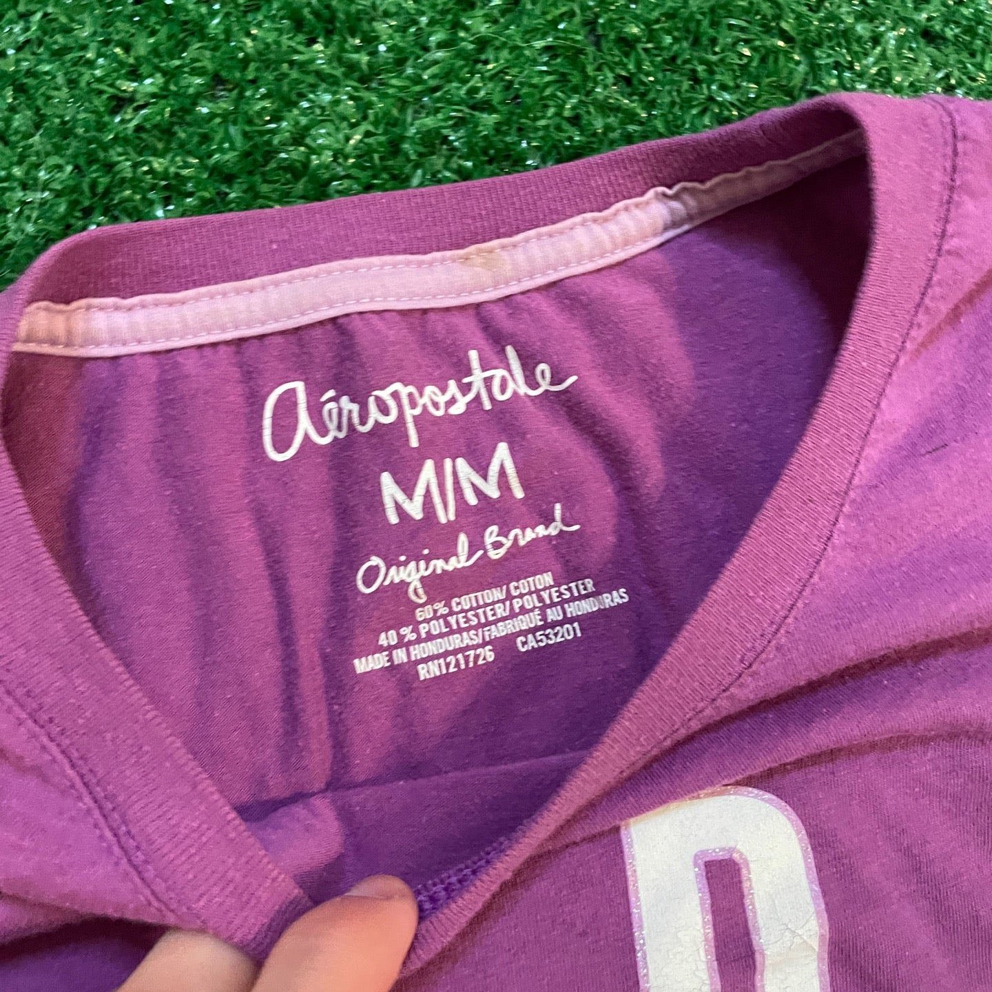 Aeropostale Graphic Purple and Pink Vintage Cotton T-shirt