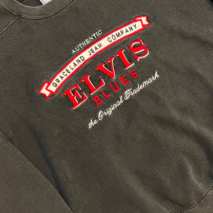 90s Elvis Blues Vintage Heavyweight Graphic Crewneck Sweatshirt
