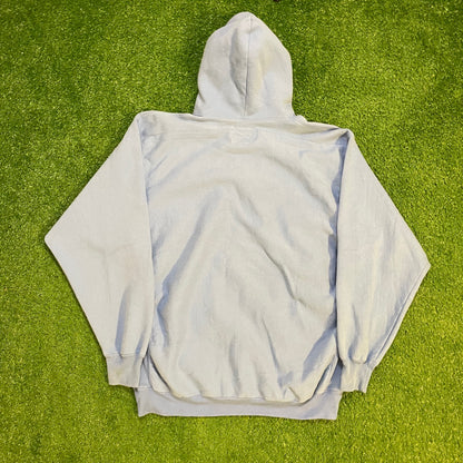 Carolina Graphic Blue Vintage Hoodie w/ Embroidered Logo