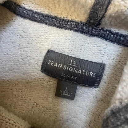 Grey and Brown Vintage LL Bean Signature Overweight Hoodie