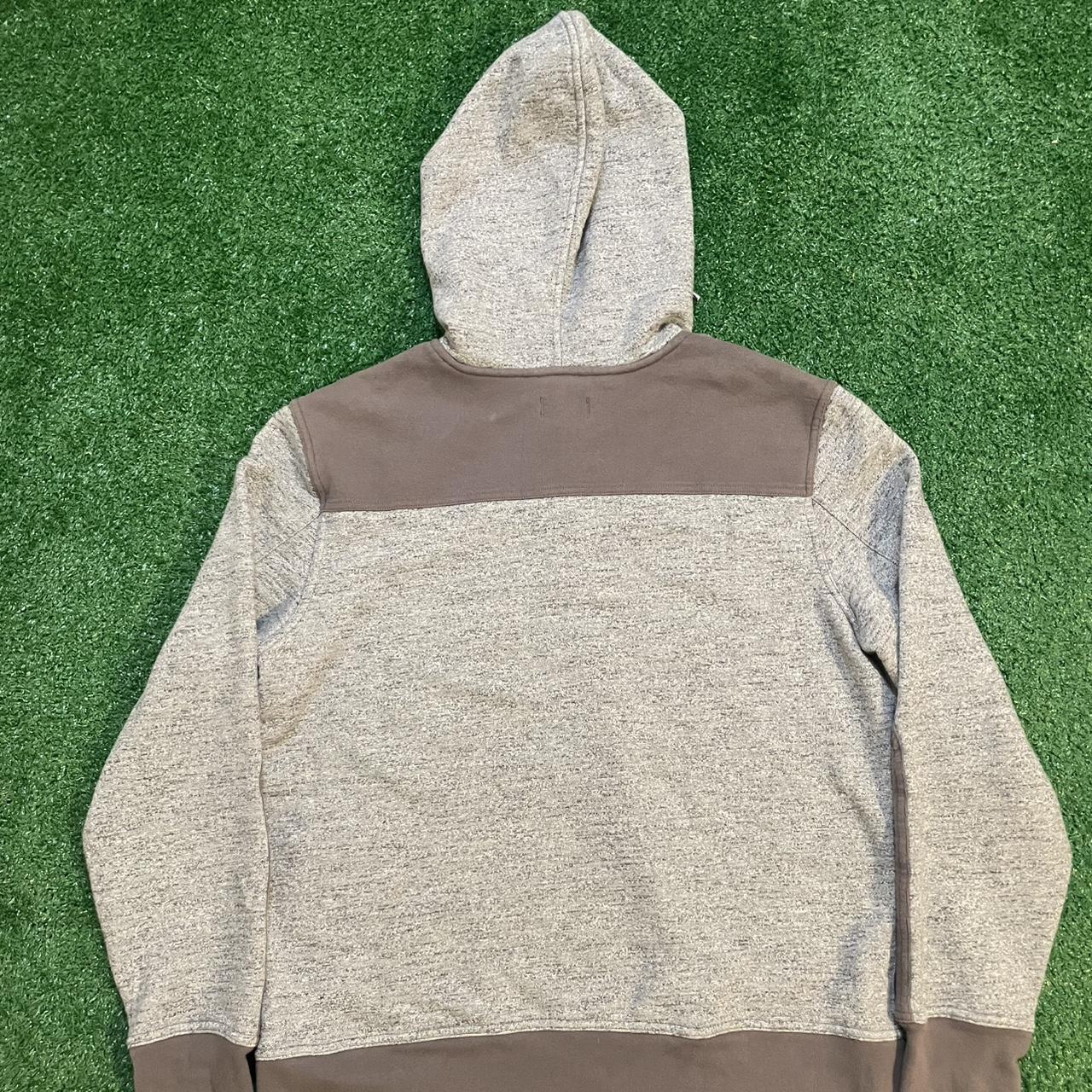 Grey and Brown Vintage LL Bean Signature Overweight Hoodie