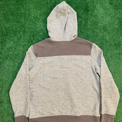 Grey and Brown Vintage LL Bean Signature Overweight Hoodie