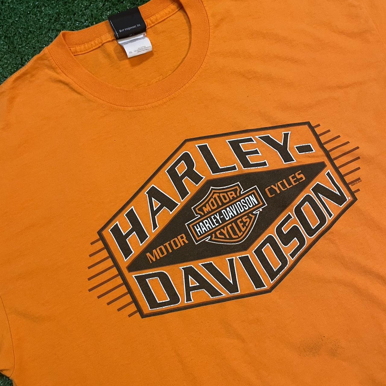 Vintage Harley Davidson Graphic Orange Streetwear Tee