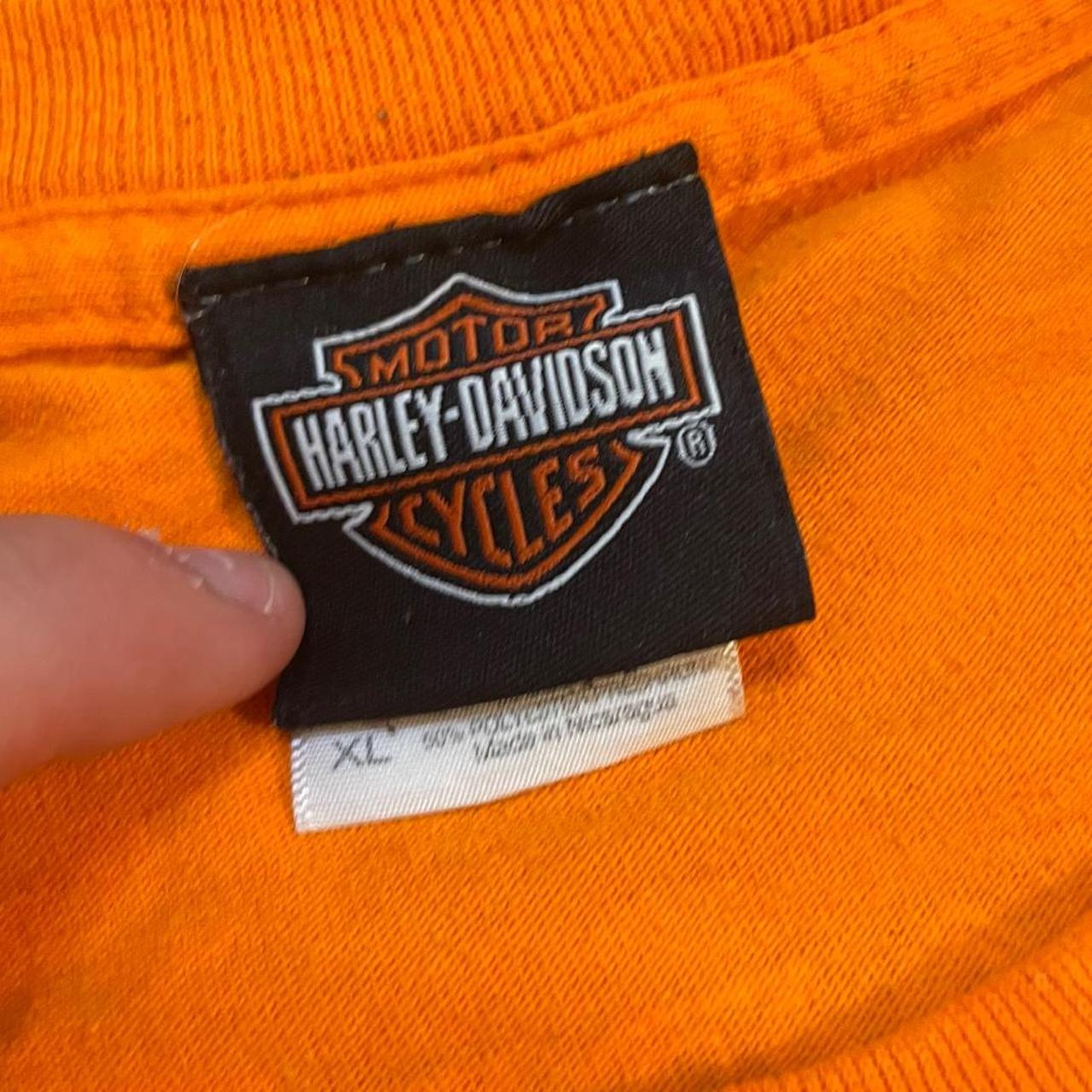 Vintage Harley Davidson Graphic Orange Streetwear Tee