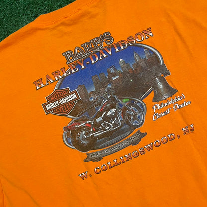 Vintage Harley Davidson Graphic Orange Streetwear Tee