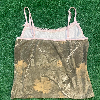 Camo and Pink Y2k Tank Top - Fits like size M