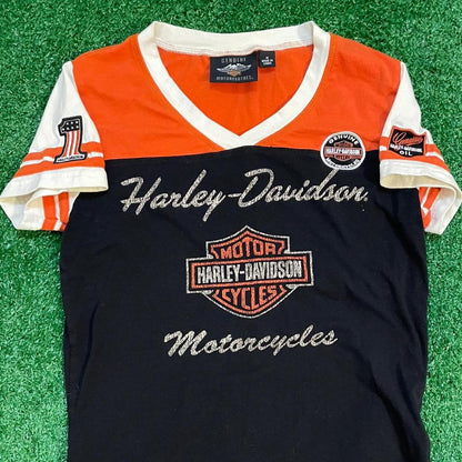 Vintage Harley Davidson Graphic Tee w/ Patches