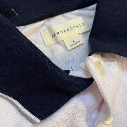 Brand New Aeropostale White and Navy Vintage Polo Shirt