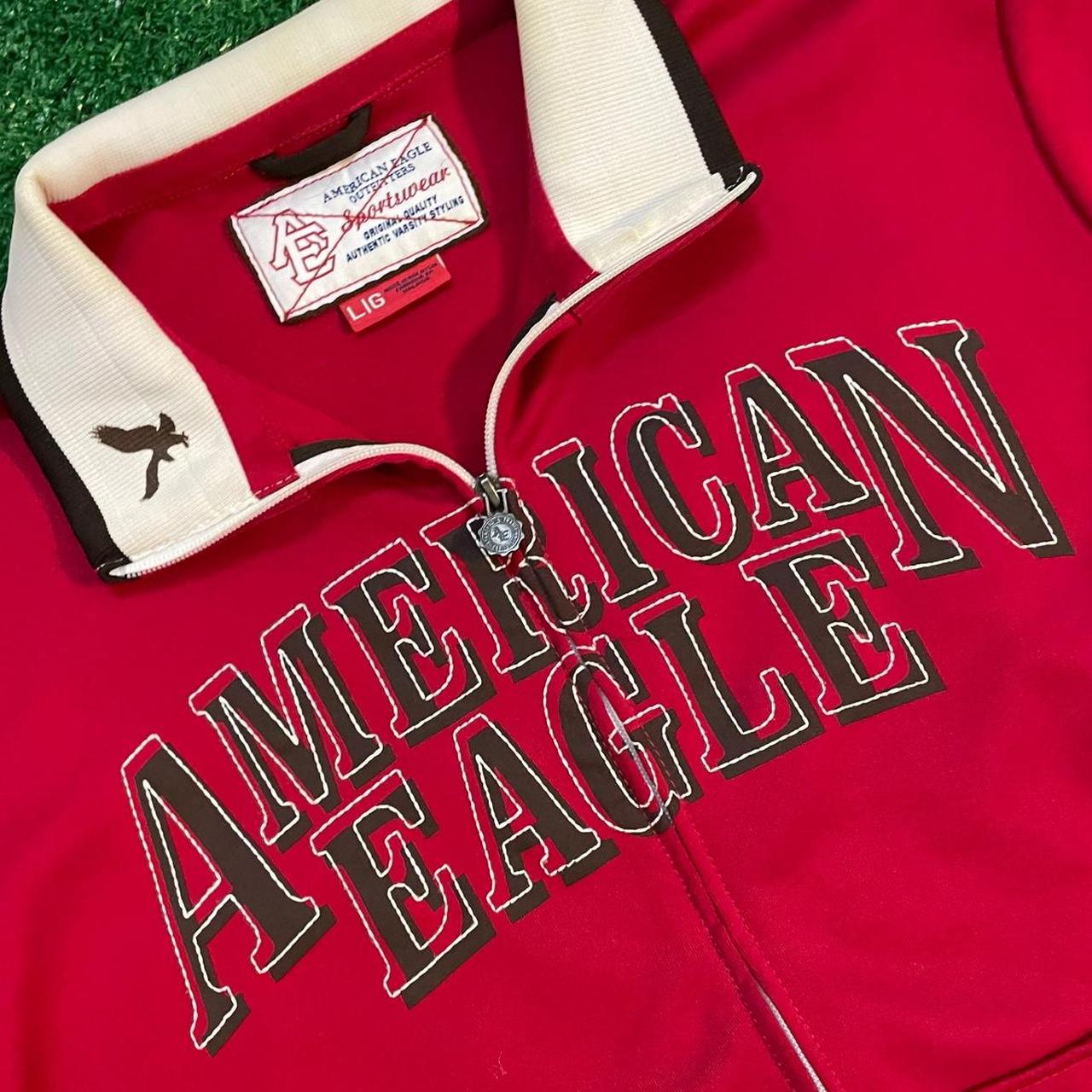 Vintage Red American Eagle Graphic Track Zip-Up Jacket