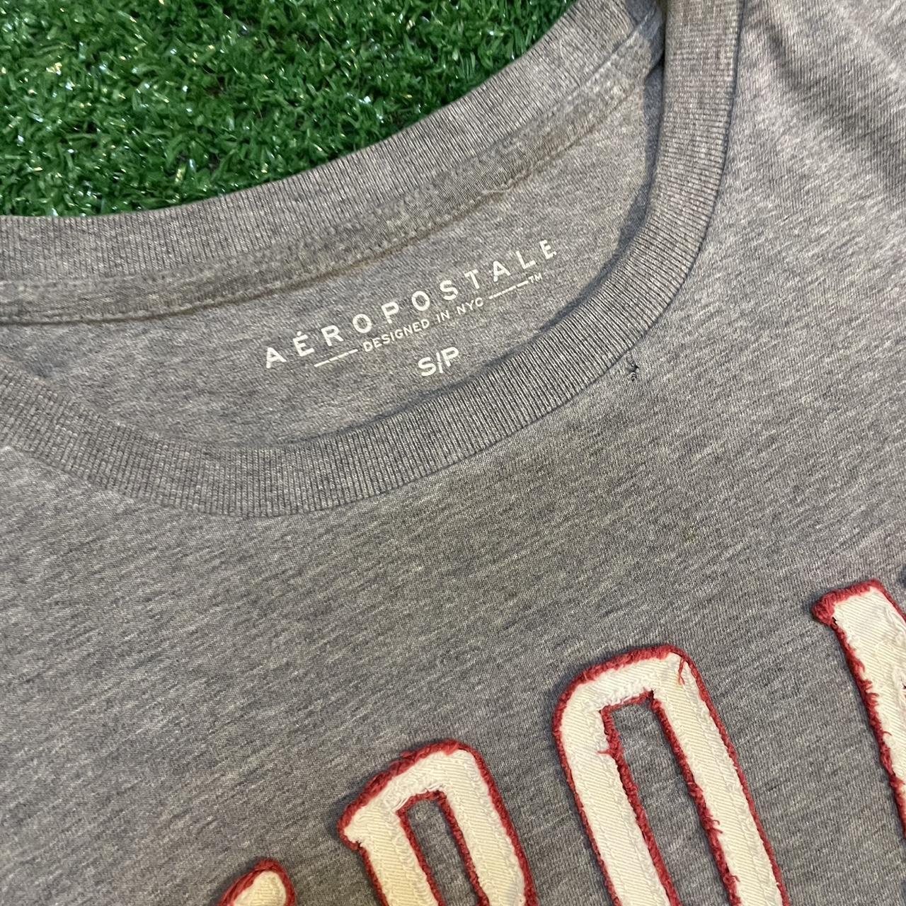 Grey and Red Vintage Aeropostale 1987 Graphic Tee