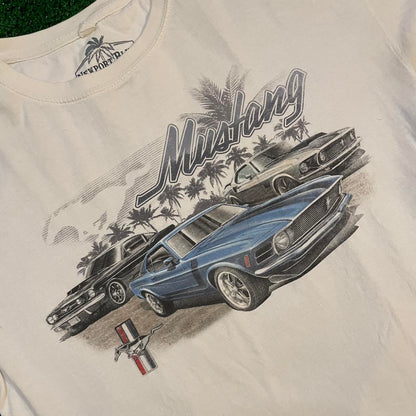 Vintage 90s Mustang Graphic Tee w/ Multi-Coloured Graphic