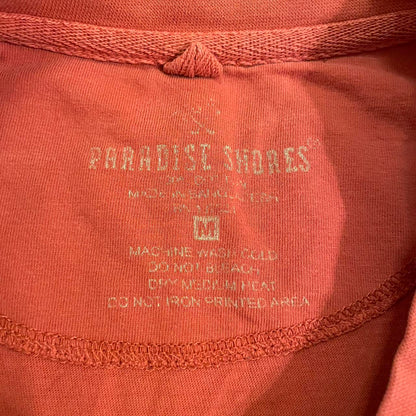 Orange Graphic Tee w/ Unique Design, Featuring a bold Hawaiian racing, eye-catching print