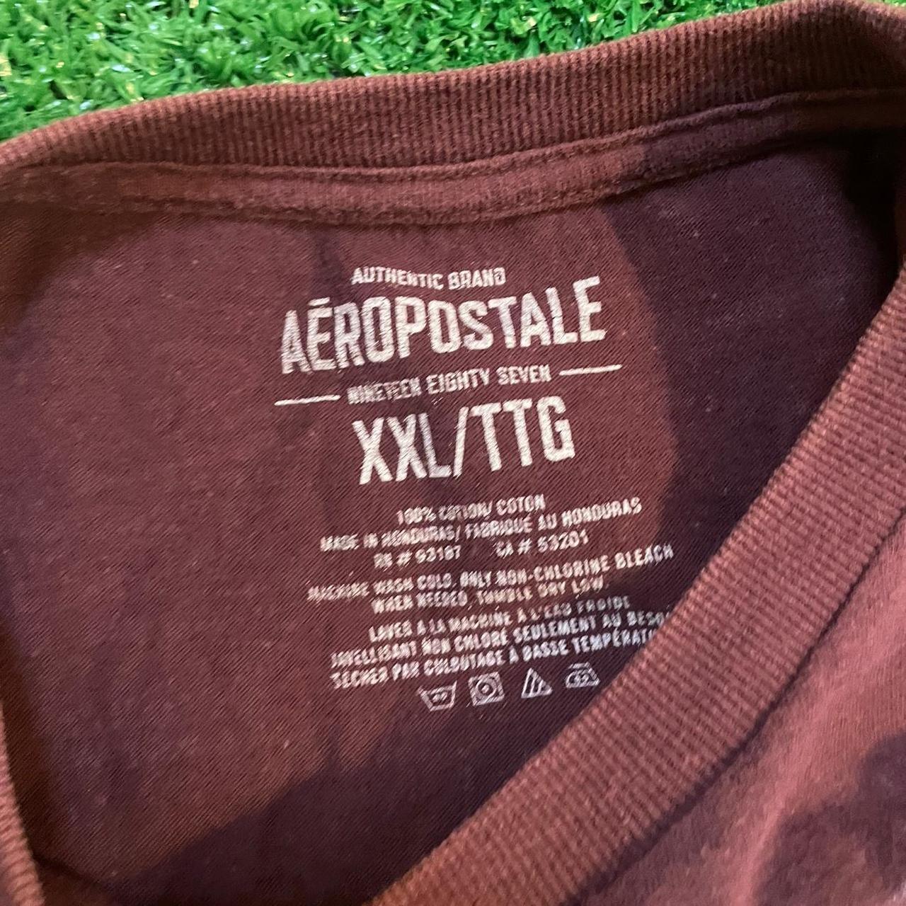 Burgundy Vintage Faded Aeropostale Graphic Tee w/ Faded Eagle Design