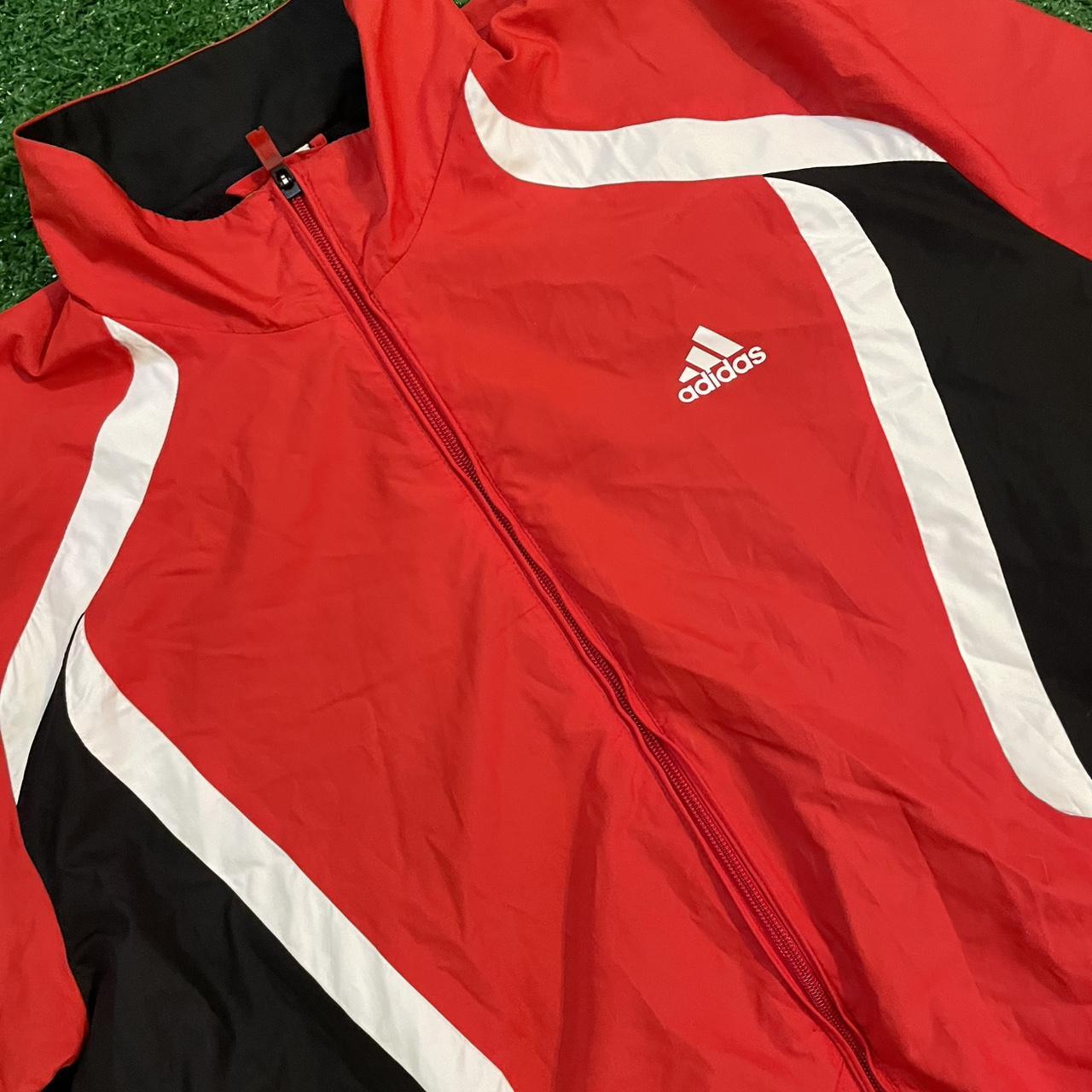Vintage Adidas Red and Black Track Jacket Windbreaker