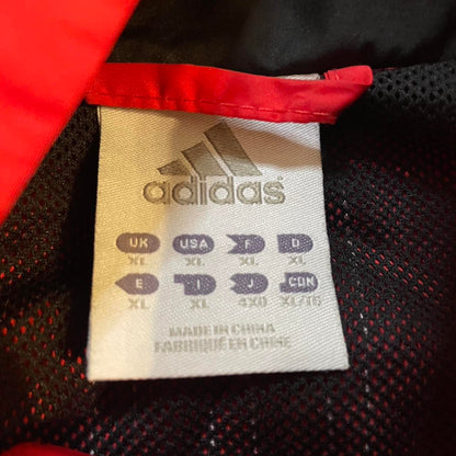 Vintage Adidas Red and Black Track Jacket Windbreaker