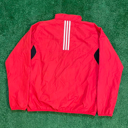Vintage Adidas Red and Black Track Jacket Windbreaker
