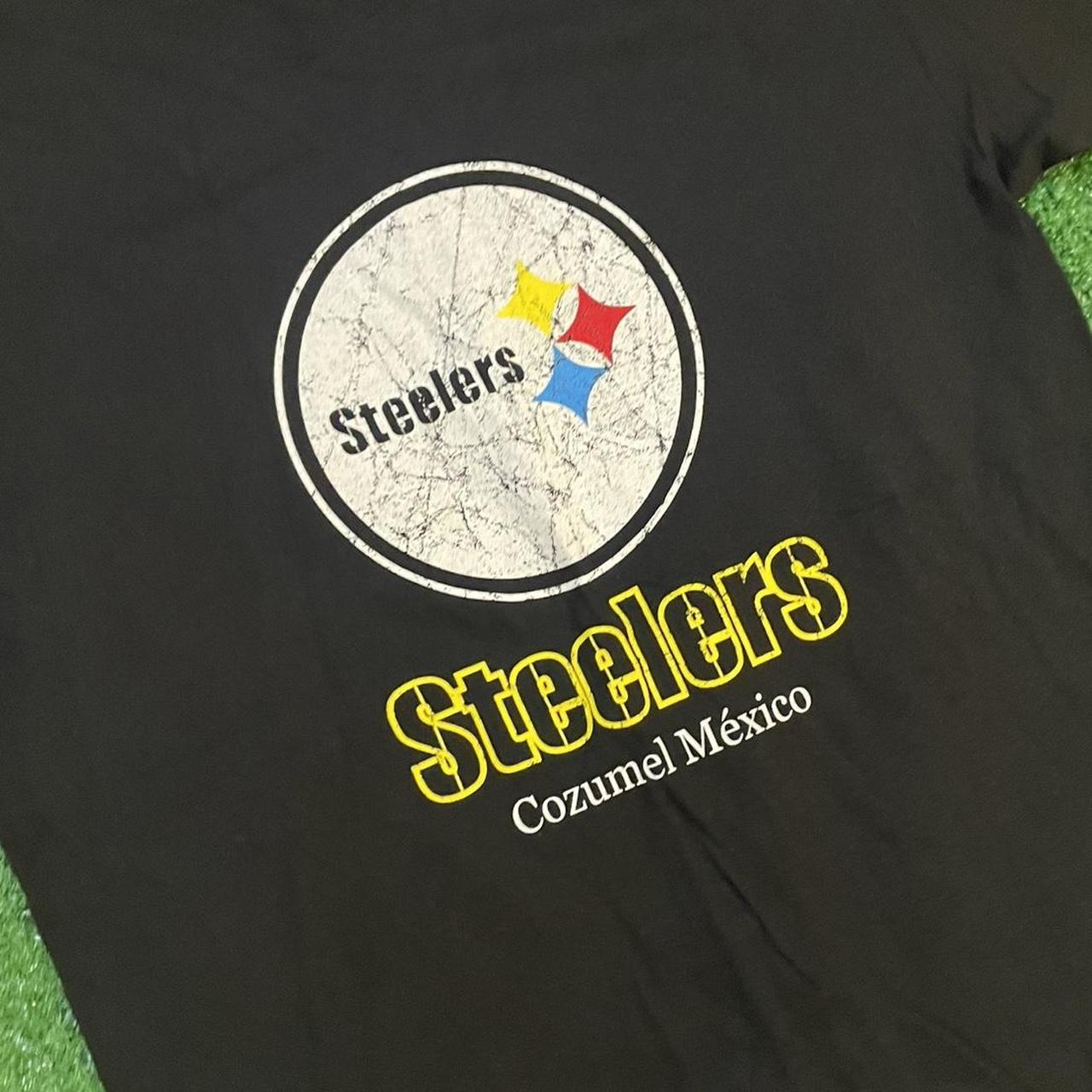Black and Yellow Vintage Mexico Steelers Graphic Cotton T-Shirt