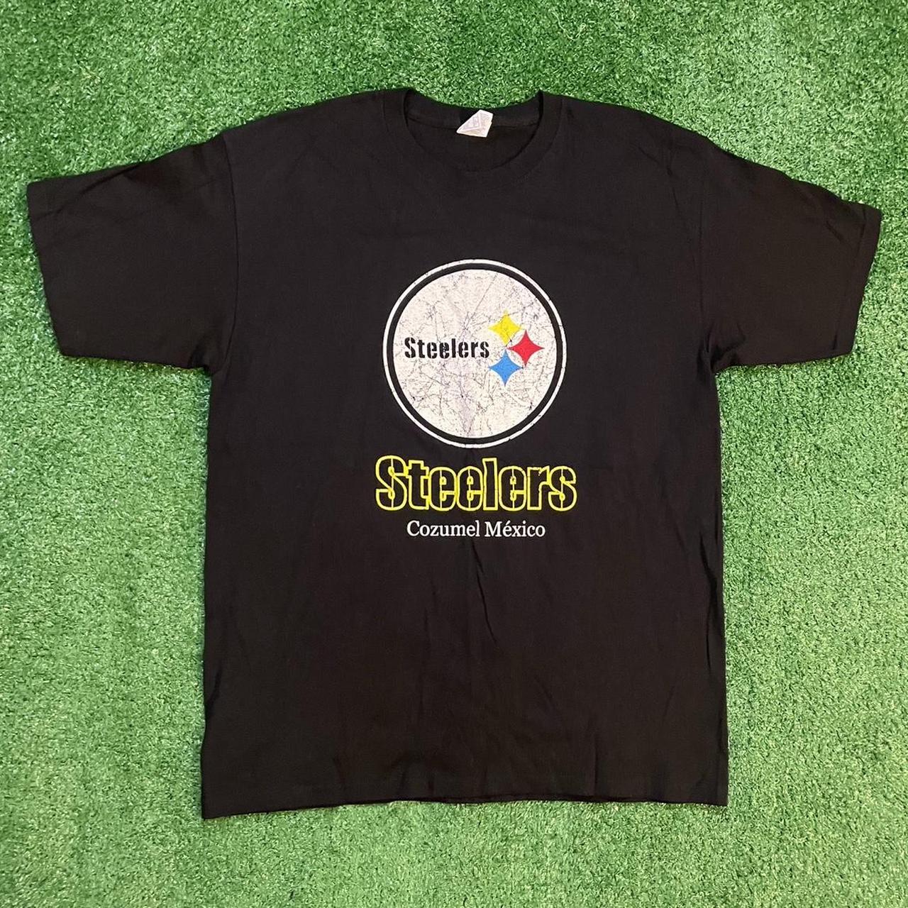 Black and Yellow Vintage Mexico Steelers Graphic Cotton T-Shirt
