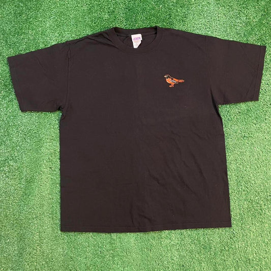 Black Baltimore Orioles Minimalistic Vintage Bird Logo Tee
