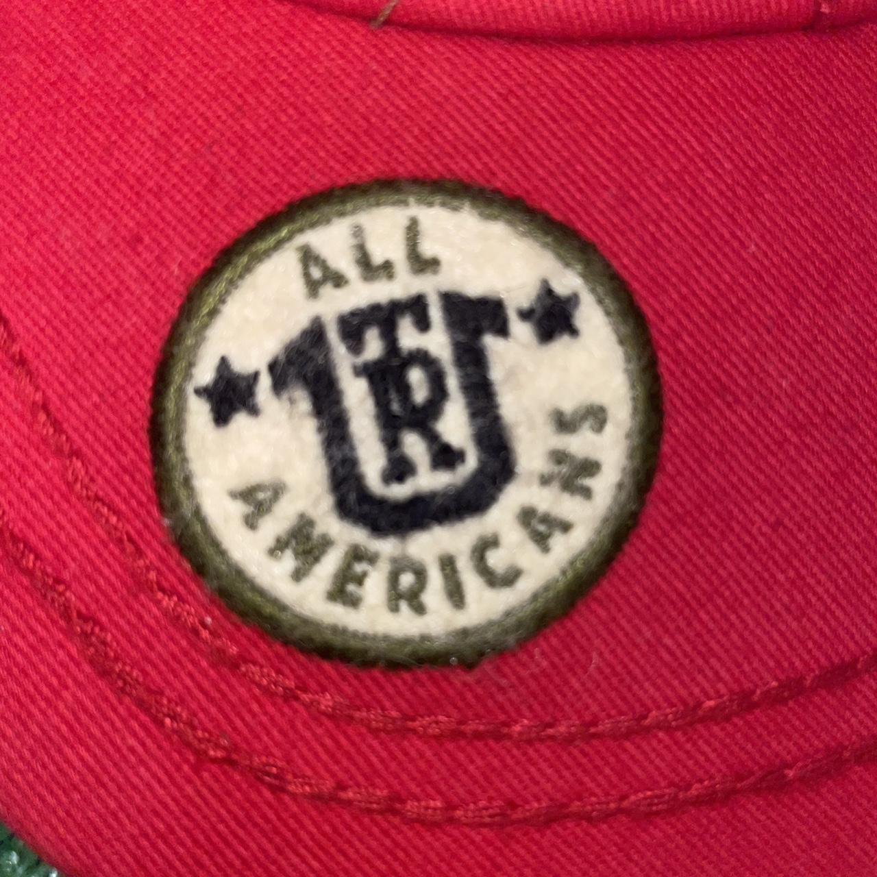 Vintage True Religion Distressed Red Snapback Hat