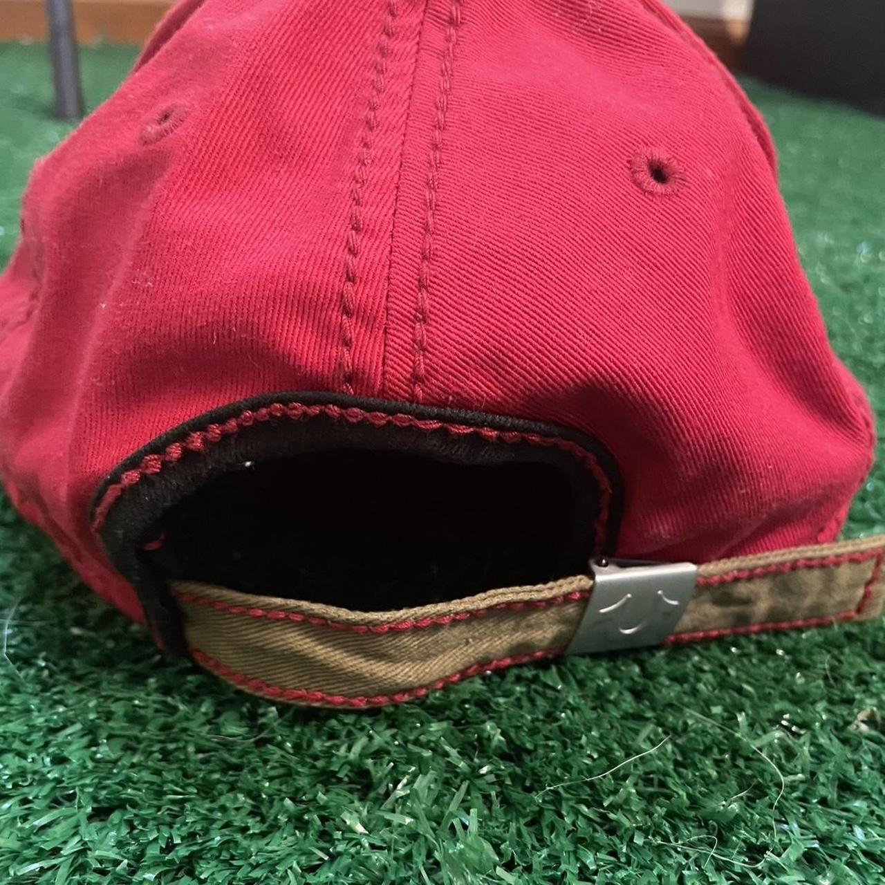 Vintage True Religion Distressed Red Snapback Hat