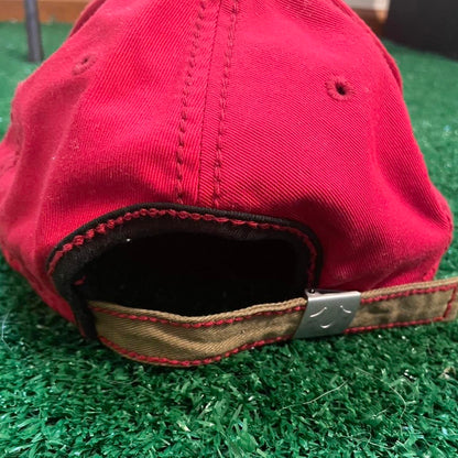 Vintage True Religion Distressed Red Snapback Hat