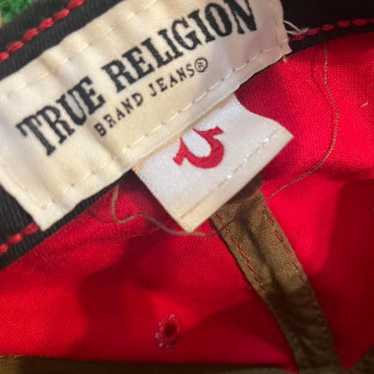 Vintage True Religion Distressed Red Snapback Hat
