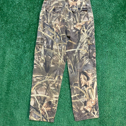 Camouflage Baggy Cargo Pants w/ Multiple Pockets and Button Closure