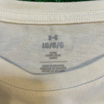 Under Armour White and Blue Graphic Vintage Tee