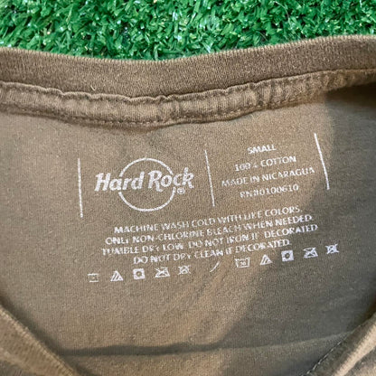 Tan Vintage Hard Rock Cafe Graphic U.S. Navy Streetwear Tee