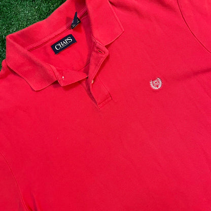 Red Chaps Vintage Button Up Polo Shirt
