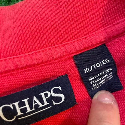 Red Chaps Vintage Button Up Polo Shirt