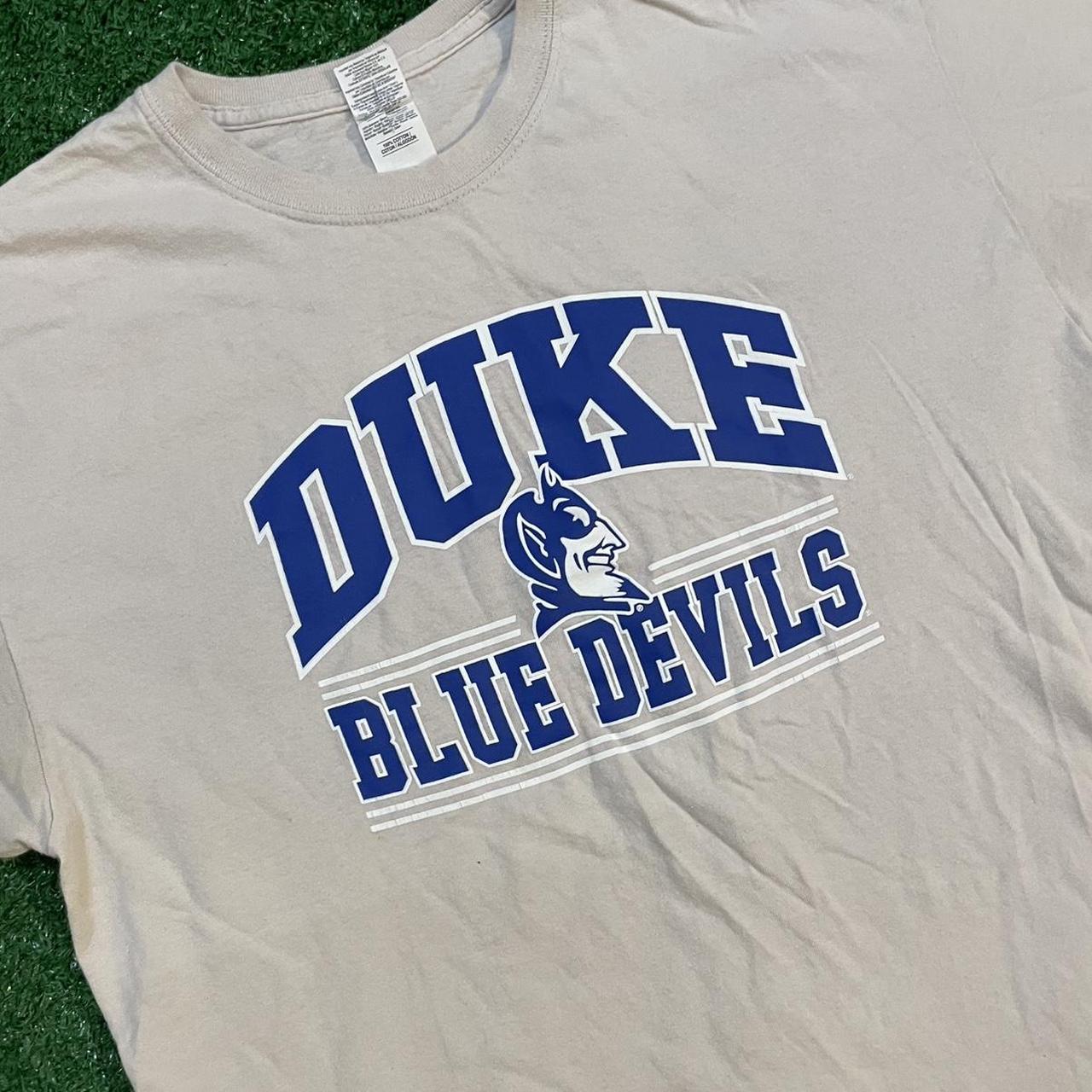 Blue and White Vintage Duke Blue Devils Graphic Streetwear Tee