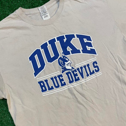 Blue and White Vintage Duke Blue Devils Graphic Streetwear Tee