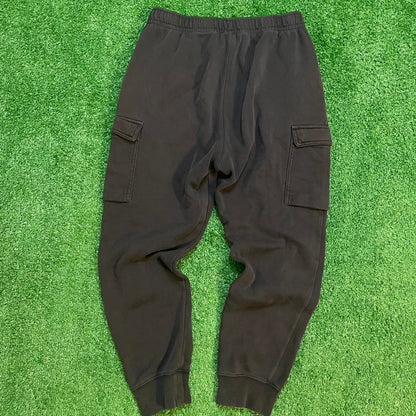 Vintage Nike Black Cargo Sweatpants w/ Dark Gray Logo