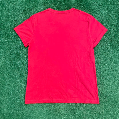 Vintage Boston University Tight Graphic Tee in Red and White