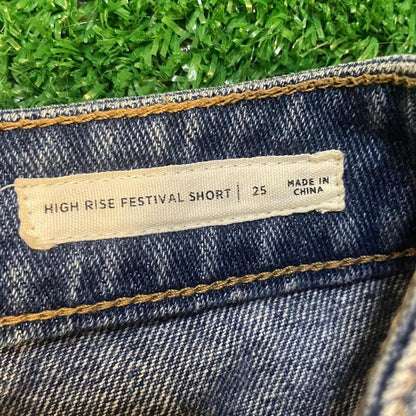 PacSun Y2K High Rise Distressed Denim Shorts