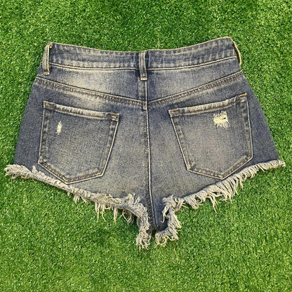PacSun Y2K High Rise Distressed Denim Shorts
