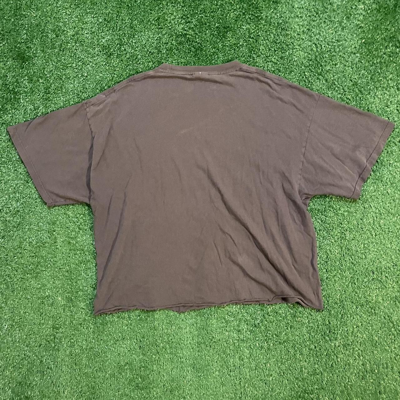 Black AC/DC Back in Black Acid Washed Black Cropped Tee - Cropped to a size L length