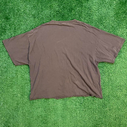 Black AC/DC Back in Black Acid Washed Black Cropped Tee - Cropped to a size L length