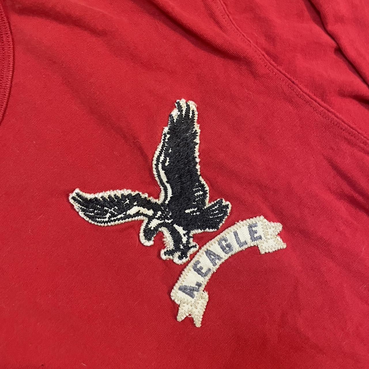 Red Vintage American Eagle Long Sleeve Shirt w/ Graphic Eagle Patch